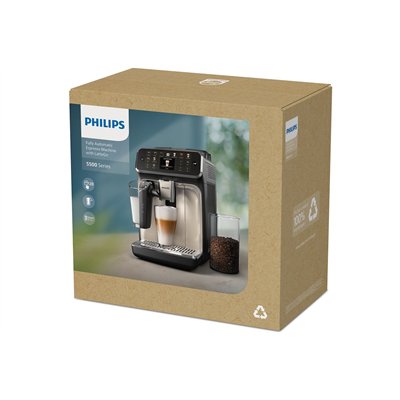 Philips Series 5500 Αυτόματη Μηχανή Espresso 1500W Πίεσης 15bar με Μύλο Άλεσης Μαύρη