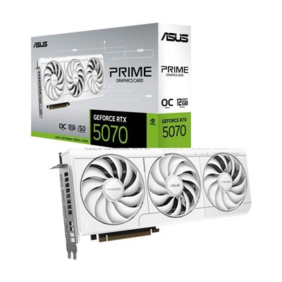 Asus GeForce RTX 5070 12GB GDDR7 Prime OC White OC Κάρτα Γραφικών 90YV0M19-M0NA00