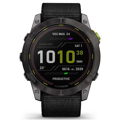 Garmin Enduro 2 Solar Titanium 51mm Αδιάβροχο Smartwatch με Παλμογράφο (Grey DLC Titanium with UltraFit Nylon Strap)