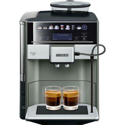Siemens Αυτόματη Μηχανή Espresso 1500W Πίεσης 19bar για Cappuccino με Μύλο Άλεσης Μαύρη TE655203RW