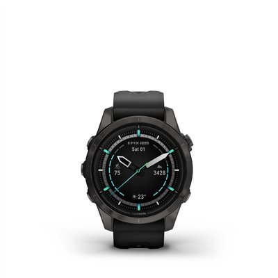 Garmin Epix Pro Sapphire Edition Titanium 42mm Αδιάβροχο Smartwatch με Παλμογράφο (Carbon Gray DLC Titanium with Black)