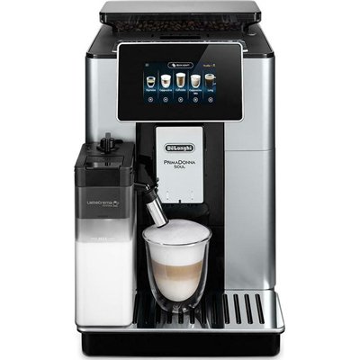 De'Longhi PrimaDonna Soul Αυτόματη Μηχανή Espresso 1450W Πίεσης 19bar για Cappuccino με Μύλο Άλεσης Ασημί