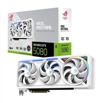 Asus GeForce RTX 5080 16GB GDDR7 ROG Astral White OC Edition Κάρτα Γραφικών 90YV0LV4-M0NA00