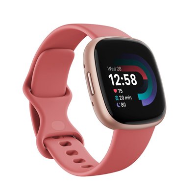 Fitbit Versa 4 Aluminium 41mm Αδιάβροχο Smartwatch με Παλμογράφο (Pink Sand/Copper Rose)