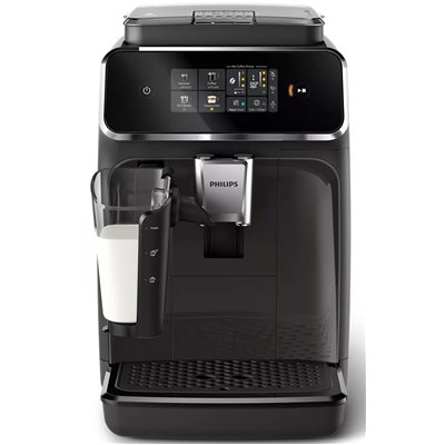 Philips Series 2300 Αυτόματη Μηχανή Espresso 1500W Πίεσης 15bar για Cappuccino με Μύλο Άλεσης Μαύρη