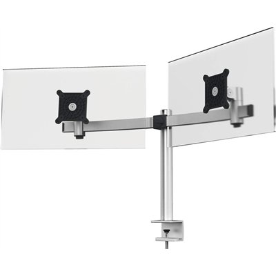 Durable Dual Mount with Arm Βάση Γραφείου για 2 Οθόνες έως 27" με Βραχίονα Ασημί