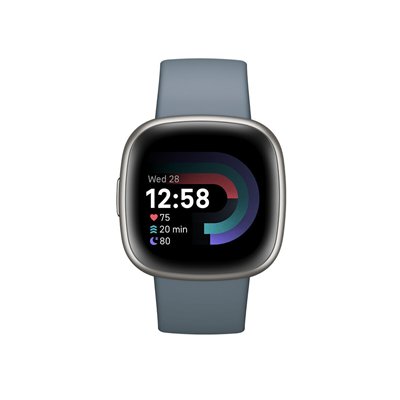 Fitbit Versa 4 Aluminium 41mm Αδιάβροχο Smartwatch με Παλμογράφο (Blue/Platinum)
