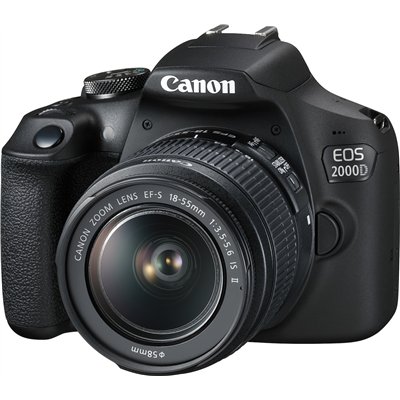 Canon DSLR Φωτογραφική Μηχανή EOS 2000D Crop Frame Kit (EF-S 18-55mm F3.5-5.6 IS ΙΙ)Kit (AF-P DX 18-55mm F3.5-5.6G VR + AF-P DX 