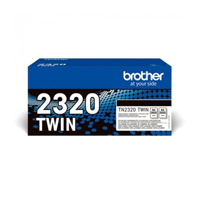Brother TN-2320 Γνήσιο Multipack Toner Laser Εκτυπωτή Μαύρο High Yield High Capacity 2τμχ (TN-2320TWIN)
