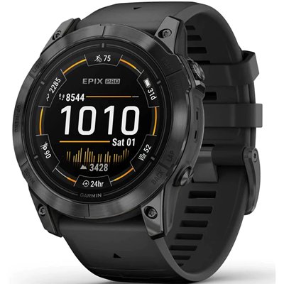 Garmin Epix Pro Stainless Steel 51mm Αδιάβροχο Smartwatch με Παλμογράφο (Slate Grey with Black Band)
