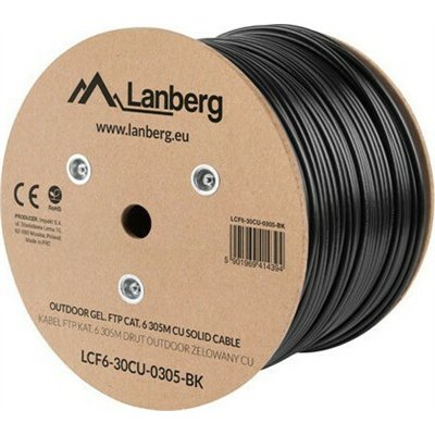 Lanberg F/FTP Cat.6 Καλώδιο Δικτύου Ethernet εξωτερικού χώρου χωρίς ακροδέκτες 305m Μαύρο 1τμχ (LCF6-30CU-0305-BK)