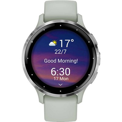 Garmin Venu 3S Stainless Steel 41mm Αδιάβροχο Smartwatch με Παλμογράφο (Silver Stainless Steel Bezel with Sage Gray Case and Sil