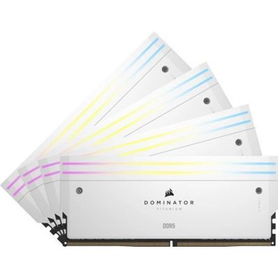 Corsair Dominator Titanium RGB XMP White DDR5 64GB RAM με 4x16GB Modules και Ταχύτητα 6000 για Desktop CMP64GX5M4B6000C36W