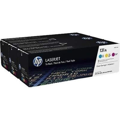 HP 131A Γνήσιο Multipack Toner Laser Εκτυπωτή Κίτρινο/Κυανό/Ματζέντα 3τμχ (U0SL1AM)