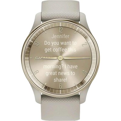 Garmin Vívomove Trend Stainless Steel 40mm Αδιάβροχο Smartwatch με Παλμογράφο (Cream Gold)