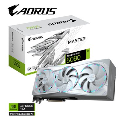 Gigabyte GeForce RTX 5080 16GB GDDR7 Master Ice Κάρτα Γραφικών GV-N5080AORUSM-ICE-16GD