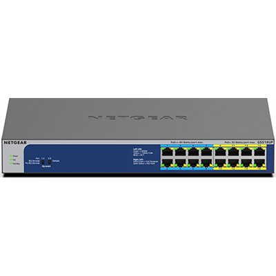 NetGear GS516UP Unmanaged L2 PoE+ Switch με 16 Θύρες Gigabit (1Gbps) Ethernet