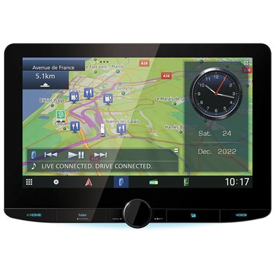 Kenwood Ηχοσύστημα Αυτοκινήτου (Bluetooth/USB/WiFi/GPS/Apple-Carplay/Android-Auto) με Οθόνη Αφής 10.1" GCT-24-DNR992RVS