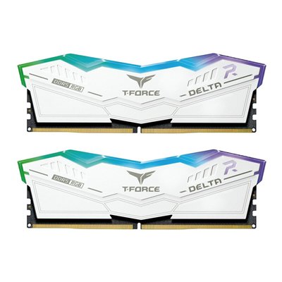 TeamGroup Delta RGB White DDR5 64GB RAM με 2x32GB Modules και Ταχύτητα 6000 για Desktop FF4D564G6000HC38ADC01
