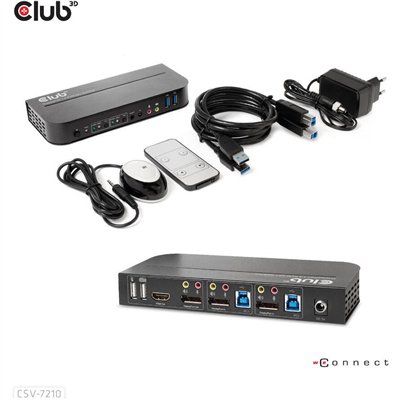 Club3D DisplayPort/HDMI KVM Switch For Dual DisplayPort CSV-7210