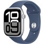 Apple Watch Series 10 Cellular Aluminium 46mm Αδιάβροχο με eSIM και Παλμογράφο (Silver Aluminium Sport Band Denim)