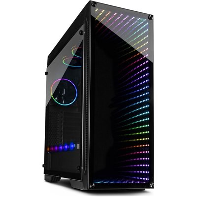 Inter-Tech X-908 Infini2 Gaming Midi Tower Κουτί Υπολογιστή με Πλαϊνό Παράθυρο και RGB Φωτισμό Μαύρο