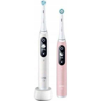 Oral-B iO Series 6 Ηλεκτρική Οδοντόβουρτσα με Χρονομετρητή και Αισθητήρα Πίεσης Duo Pack White/Pink