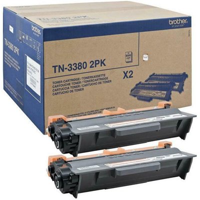 Brother TN-3380 Γνήσιο Multipack Toner Laser Εκτυπωτή Μαύρο 2τμχ (TN-3380TWIN)