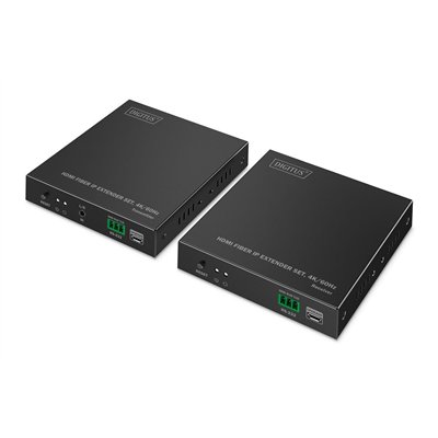 Hdmi Extender Digitus Set Fiber Ip 4k/60hz Black