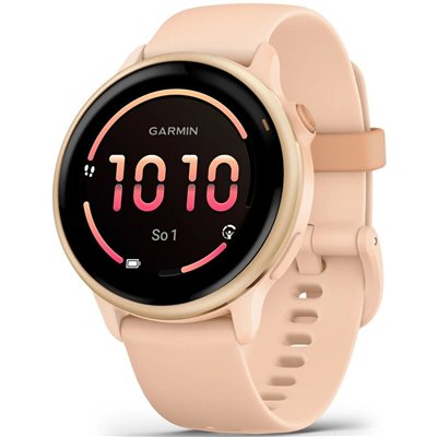 Garmin Vivoactive 6 Aluminium 42mm Αδιάβροχο Smartwatch με Παλμογράφο (Pink Dawn)
