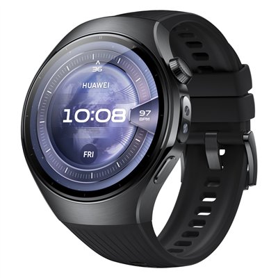 Huawei Watch 5 Stainless Steel 46mm Αδιάβροχο με eSIM και Παλμογράφο (Μαύρο)