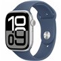 Apple Watch Series 10 Aluminium 46mm Αδιάβροχο με Παλμογράφο (Silver με Denim Sport Band (M/L))
