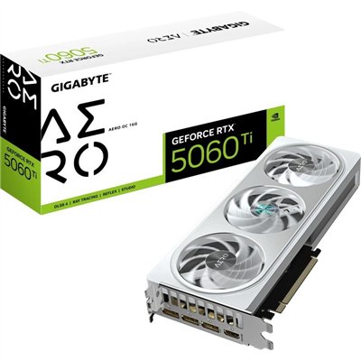 Gigabyte GeForce RTX 5060 Ti 16GB GDDR7 Aero OC White Κάρτα Γραφικών GV-N506TAERO OC-16GD