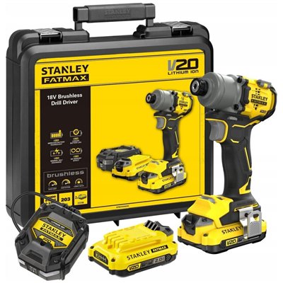Stanley SFMCF830D2K Brushless Μπουλονόκλειδο Μπαταρίας 18V 2x2Ah με Υποδοχή 1/4"