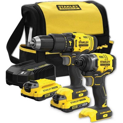 Stanley SFMCK465D2S Σετ Κρουστικό Δραπανοκατσάβιδο & Παλμικό Κατσαβίδι 18V με 2 Μπαταρίες 2Ah και Θήκη