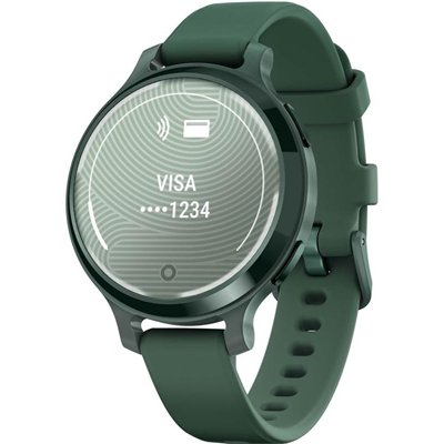 Garmin Lily 2 Active Aluminium 38mm Αδιάβροχο Smartwatch με Παλμογράφο (Jasper Green)