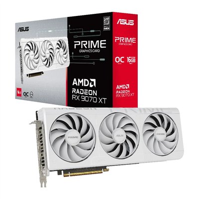 Asus Radeon RX 9070 XT 16GB GDDR6 Prime OC White Κάρτα Γραφικών 90YV0L75-M0NA00