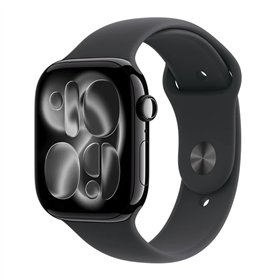 Apple Watch Series 11 Cellular Aluminium 46mm Αδιάβροχο με eSIM και Παλμογράφο (Jet Black Aluminium Case with Black Sport Band -