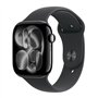 Apple Watch Series 11 Aluminium 42mm Αδιάβροχο με Παλμογράφο (Jet Black Aluminium Case with Black Sport Band - S/M)
