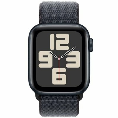 Apple Watch SE 2024 Aluminium 40mm Αδιάβροχο με Παλμογράφο (Midnight με Ink Sport Loop)
