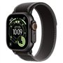 Apple Watch Ultra 3 Titanium 49mm Αδιάβροχο με eSIM και Παλμογράφο (Black Titanium Case with Black/Charcoal Trail Loop - S/M)