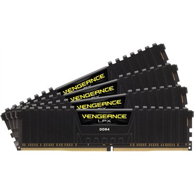 Corsair Vengeance LPX DDR4 64GB RAM με 4x16GB Modules και Ταχύτητα 2400 για Desktop CMK64GX4M4A2400C14