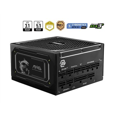 MSI MAG A1000GL PCIE5 II 1000W Μαύρο Τροφοδοτικό Υπολογιστή Full Modular 80 Plus Gold