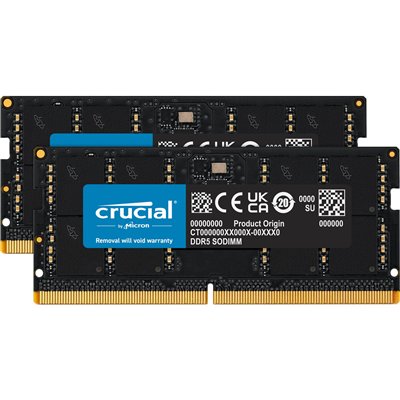 Crucial DDR5 32GB RAM με 2x16GB Modules και Ταχύτητα 5600 για Laptop CT2K16G56C46S5