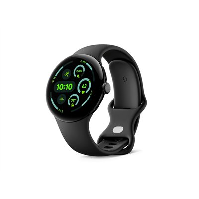 Google Pixel Watch 3 Aluminium 45mm Αδιάβροχο με Παλμογράφο (Matte Black Aluminum Case / Obsidian Active Band)