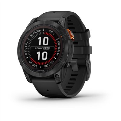 Garmin fenix 7 Pro Solar 47mm Αδιάβροχο Smartwatch με Παλμογράφο (Slate Gray with Black)