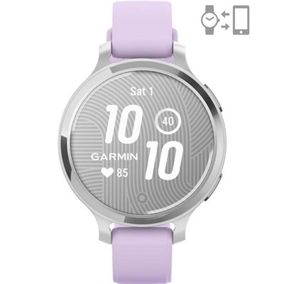 Garmin Lily 2 Aluminium 35mm Αδιάβροχο Smartwatch με Παλμογράφο (Silver/Jasmine Purple)