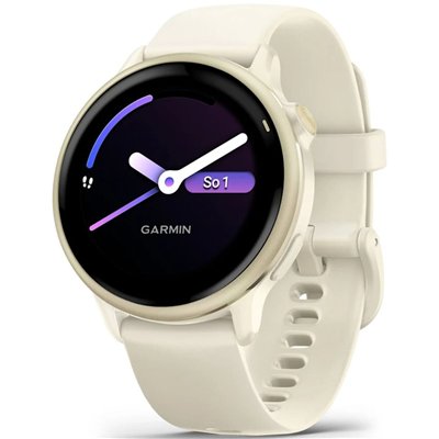 Garmin Vivoactive 6 Aluminium 42mm Αδιάβροχο Smartwatch με Παλμογράφο (Lunar Gold with Bone Band)