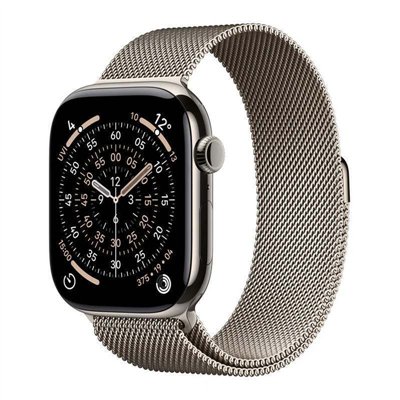Apple Watch Series 11 Cellular Titanium 42mm Αδιάβροχο με eSIM και Παλμογράφο (Natural Titanium Case with Natural Milanese Loop)
