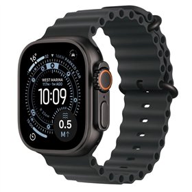 Apple Watch Ultra 3 Titanium 49mm Αδιάβροχο με eSIM και Παλμογράφο (Black Titanium Case with Black Ocean Band)